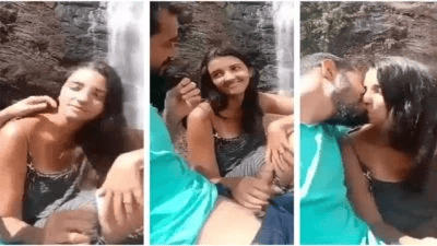 Free Desi viral sex mms sexy girl give Blowjob at Waterfall and in Car