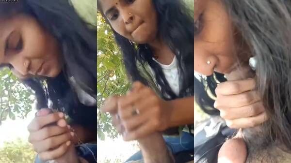 xhamster new desi viral sex mms Kerala Kollam girl vigorous handjob and blowjob outdoor mms