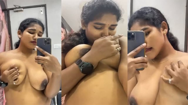 fsiblog new sex video Desi Hot Tamil Wife Pressing Boobs Viral Video